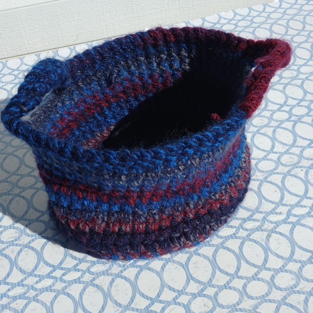 Hand Crafted Multicolor Knit Storage Basket